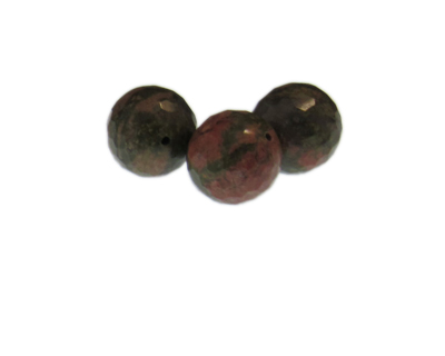 16mm Unikite Gemstone Faceted Bead, 3 beads