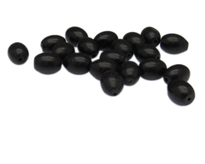 10 x 8mm Black Onyx Gemstone Oval Bead, approx. 20 beads