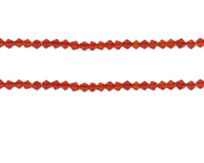 4mm Red Bicone Glass Bead, 2 x 12" strings