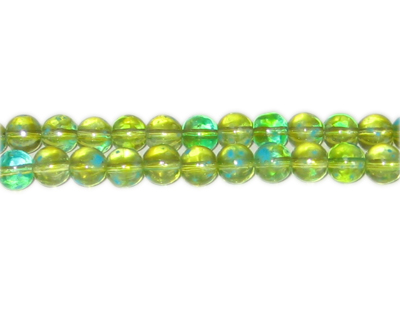 (image for) 8mm Green Blossom Spray Glass Bead, approx. 52 beads