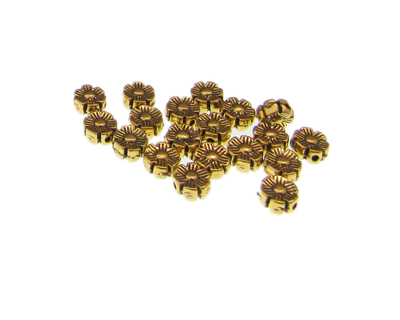 (image for) 6mm Gold Metal Spacer Bead, approx. 20 beads