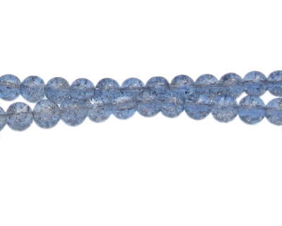 8mm Midnight Blue Crackle Glass Bead, approx. 55 beads