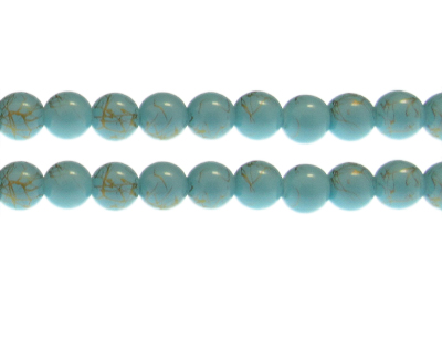 10mm Pale Blue Sparkle Abstract Glass Bead, approx. 17 beads