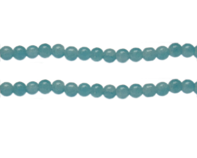 (image for) 6mm Pastel Blue Gemstone-Style Glass Bead, approx. 48 beads