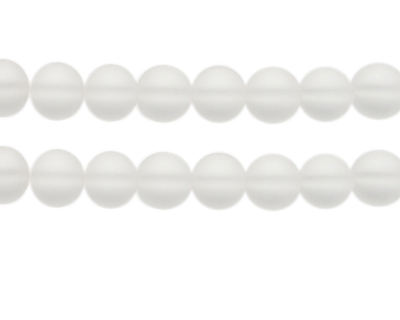 12mm White Semi-Matte Glass Bead, approx. 13 beads