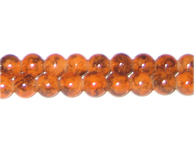 8mm Fire Agate-Style Glass Bead, approx. 55 beads