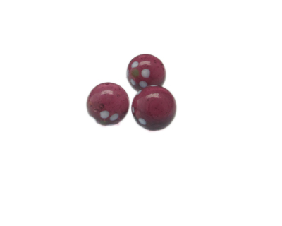 (image for) 16mm Pink Pattern Lampwork Glass Bead, 1 bead, NO Hole