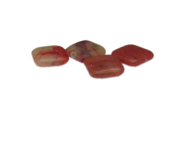 14mm Dyed Blood Jade Gemstone Square Bead, 4 beads