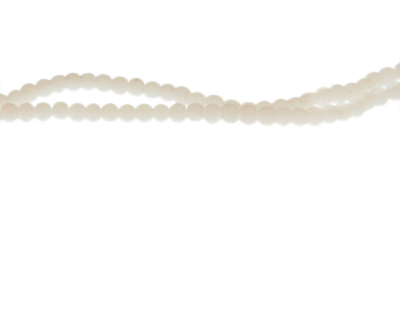 4mm Milky White Pressed Glass Bead, 2 x 15" strings