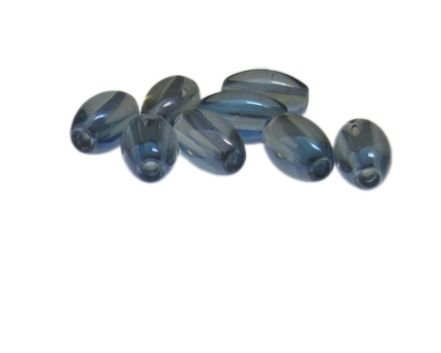 16 x 10mm Blue Oval Glass Bead, 8 beads 16 x 10mm Blue Oval Glass Bead, 8 beads