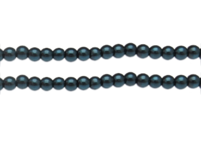 6mm Midnight Blue Glass Pearl Bead, approx. 78 beads