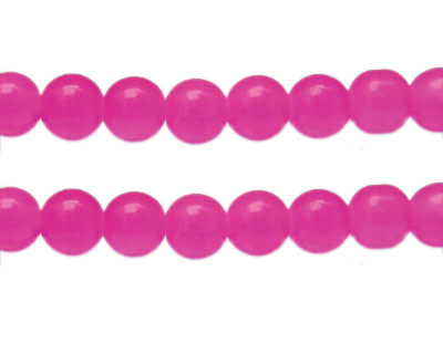 (image for) 12mm Hot Pink Gemstone-Style Glass Bead, approx. 15 beads - Click Image to Close