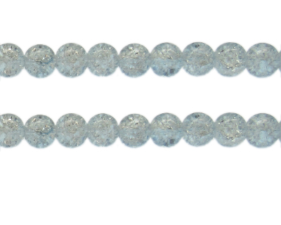 10mm Ice Crackle Glass Bead, approx. 21 beads