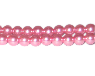 (image for) 10mm Princess Pink Glass Pearl Bead, approx. 22 beads