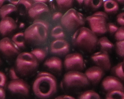6/0 Crimson Metallic Glass Seed Bead, 1oz. Bag