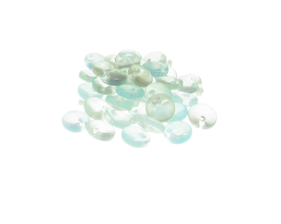 (image for) Approx. 1oz. x 8mm Soft Blues Glass Bead, top drill - Click Image to Close