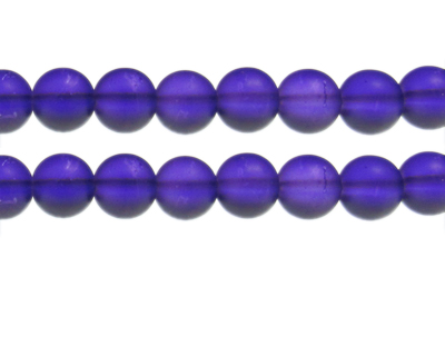 12mm Purple Sea/Beach-Style Glass Bead, approx. 13 beads