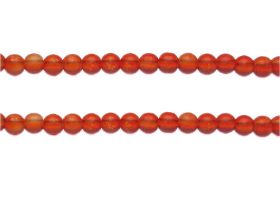 6mm Burnt Orange Semi-Matte Glass Bead, approx. 44 beads