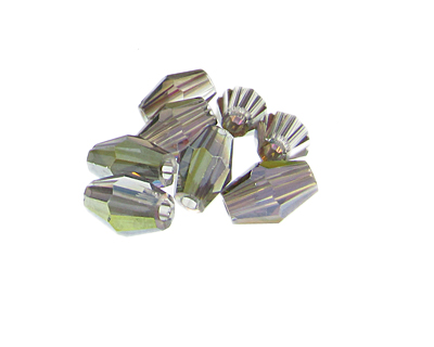 (image for) 14 x 10mm Silver Luster Bicone Faceted Glass Bead, 8 beads - Click Image to Close