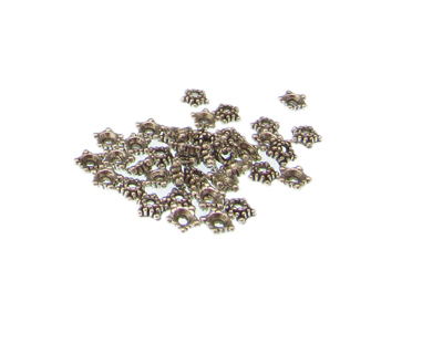 (image for) 4mm Silver Metal Bead Cap, approx. 35 caps