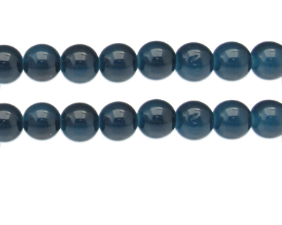 12mm Petrol Jade-Style Glass Bead, approx. 17 beads
