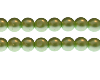 (image for) 12mm Soft Green Glass Pearl Bead, approx. 18 beads - Click Image to Close