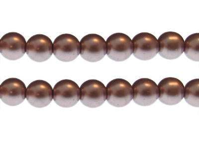 12mm Copper Glass Pearl Bead, approx. 18 beads