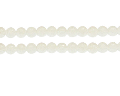 8mm White Gemstone-Style Glass Bead, approx. 37 beads