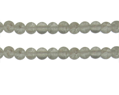 8mm White Crackle Frosted Glass Bead, approx. 36 beads