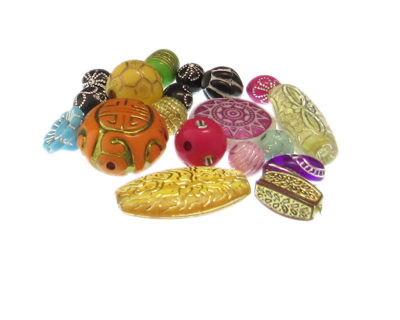 (image for) Approx. 0.6oz. Color Metal Enlaced Acrylic Bead Mix