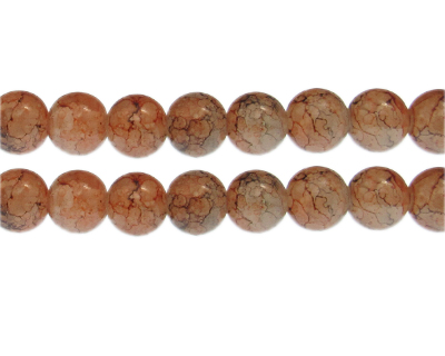 12mm Rust/Gray Duo-Style Glass Bead, approx. 14 beads
