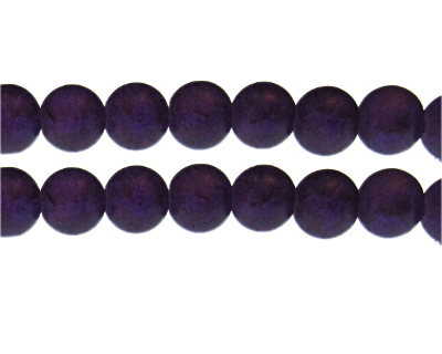 12mm Purple Crackle Frosted Glass Bead, approx. 14 beads