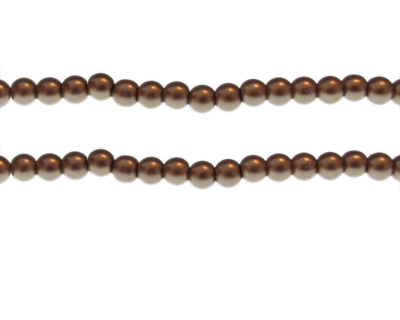 6mm Latte Glass Pearl Bead, approx. 68 beads
