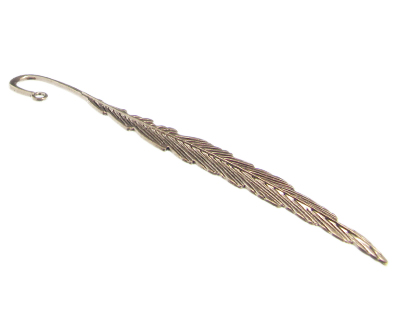 4.5" Feather Silver Metal Bookmark