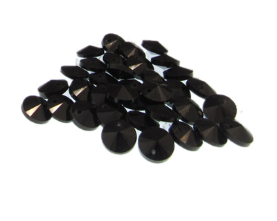 (image for) Approx. 1oz. x 10mm Black Disc Glass Beads, side-drilled - Click Image to Close