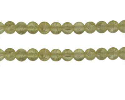 8mm Pale Yellow Crackle Frosted Glass Bead, approx. 36 beads