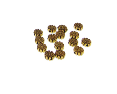 (image for) 6mm Flower Gold Metal Spacer Bead, approx. 15 beads - Click Image to Close