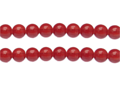 10mm Rich Blush Jade-Style Glass Bead, approx. 21 beads