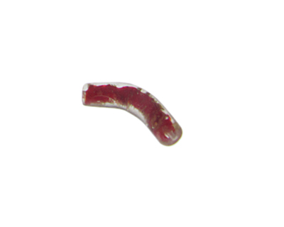 (image for) 36 x 10mm Red Foil Lampwork Tube Glass Bead