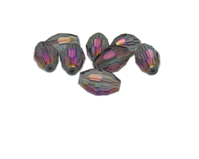 14 x 8mm Purple Luster Faceted Bicone Glass Bead, 8 beads