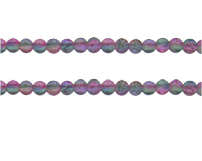 6mm 3-Color Pastel Crackle Frosted Bead, approx. 46 beads