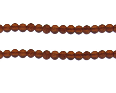 6mm Brown Crackle Frosted Glass Bead, approx. 46 beads