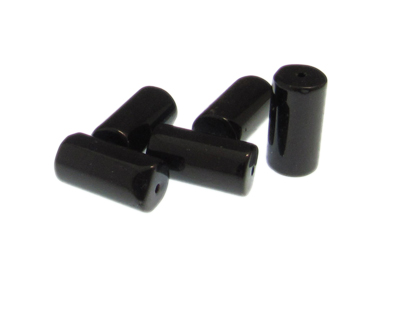 20 x 10mm Black Glass Column Bead, 5 beads