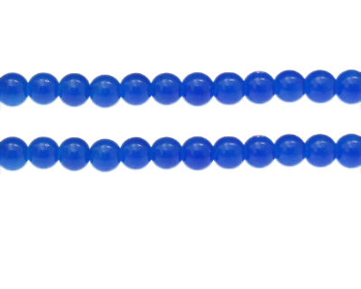 8mm Lapis Gemstone-Style Glass Bead, approx. 37 beads