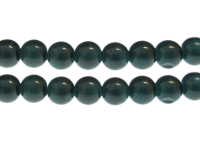 12mm Deep Aqua Gemstone-Style Glass Bead, approx. 13 beads