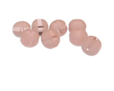 12mm Pink Druzy-Style w/ Line Glass Bead, 8 beads