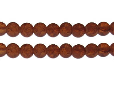 10mm Brown Crackle Frosted Glass Bead, approx. 17 beads