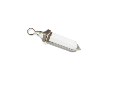 40 x 14mm Crystal Glass Pendant with silver bale