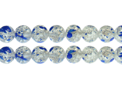 12mm Lotus Crackle Spray Glass Bead, approx. 18 beads