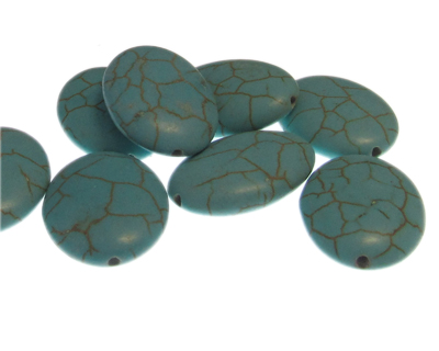 30 x 20mm Turquoise Gemstone Oval Bead, 8 beads